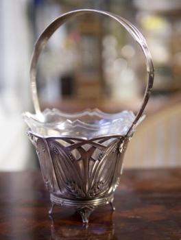 Small Basket - metal, glass - 1900